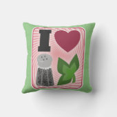 私はペパーミントの視覚的なアイコンクリスマスベイカーが大好き クッション (裏面)