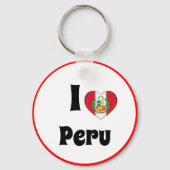 私はペルーとペルーのハートが大好き – 旅行/スポーツ キーホルダー (正面)