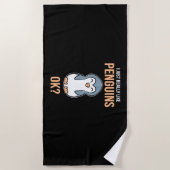 私はペンギンがとても好きだ ビーチタオル (正面)