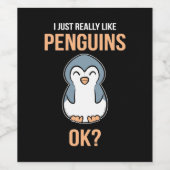 私はペンギンがとても好きだ ワインラベル (シングルラベル)