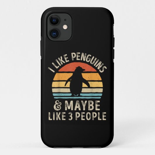 私はペンギンが好きで、多分3人のペンギンおもしろいRが好き Case-Mate iPhoneケース (裏面)