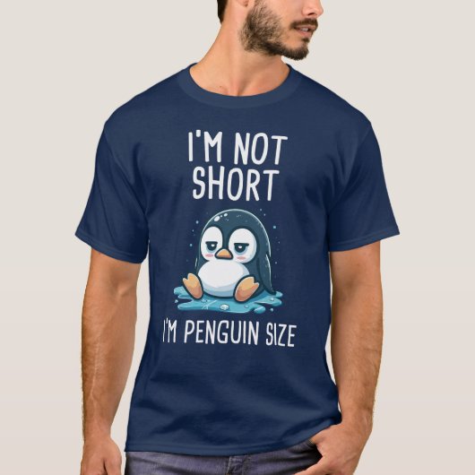 私はペンギンのサイズは短くはない Tシャツ (正面)