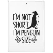 私はペンギンのサイズ、短い女の子の感謝の日 クリップボード (裏面)