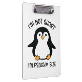 私はペンギンのサイズ、短い女の子の感謝の日 クリップボード (右)