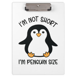 私はペンギンのサイズ、短い女の子の感謝の日 クリップボード