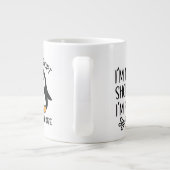 私はペンギンのサイズ、短い女の子の感謝の日 ジャンボコーヒーマグカップ (裏面)