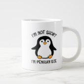 私はペンギンのサイズ、短い女の子の感謝の日 ジャンボコーヒーマグカップ (右)