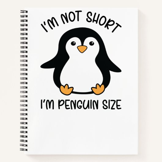 私はペンギンのサイズ、短い女の子の感謝の日 ノートブック (正面)