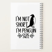 私はペンギンのサイズ、短い女の子の感謝の日 ノートブック (裏面)