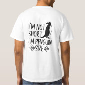 私はペンギンのサイズ、短い女の子の感謝の日 Tシャツ (裏面)