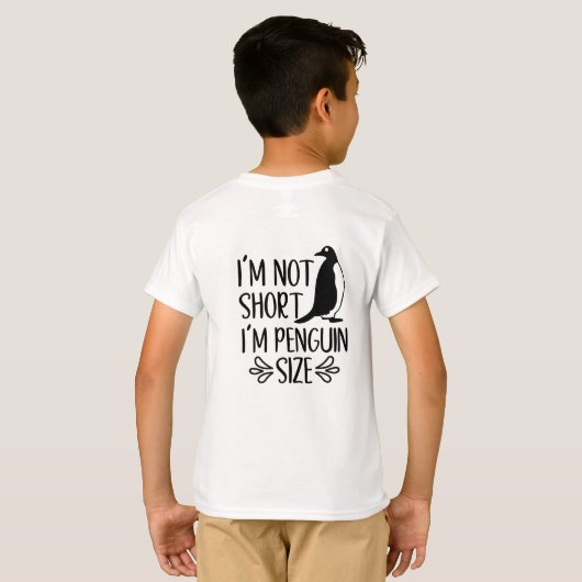 私はペンギンのサイズ、短い女の子の感謝の日 Tシャツ (裏面フル)
