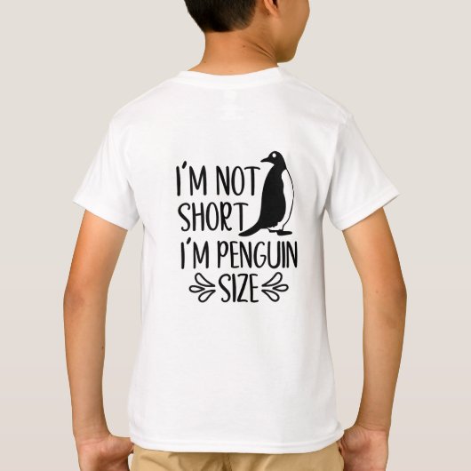 私はペンギンのサイズ、短い女の子の感謝の日 Tシャツ (裏面)