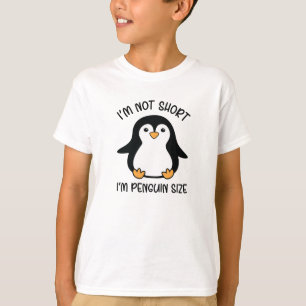 私はペンギンのサイズ、短い女の子の感謝の日 Tシャツ