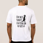 私はペンギンのサイズ、短い女の子の感謝の日 Tシャツ (裏面)