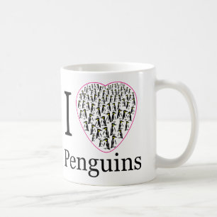 私はペンギンのピンクのハートカップが大好き コーヒーマグカップ