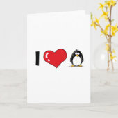 私はペンギンを愛します カード (黄色い花)