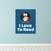 私はペンギン読のことおもしろいが好き キャンバスプリント (インサイチュ (ウッドフロア))