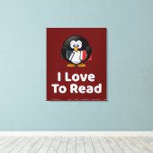 私はペンギン読のことおもしろいが好き キャンバスプリント (インサイチュ (ウッドフロア))