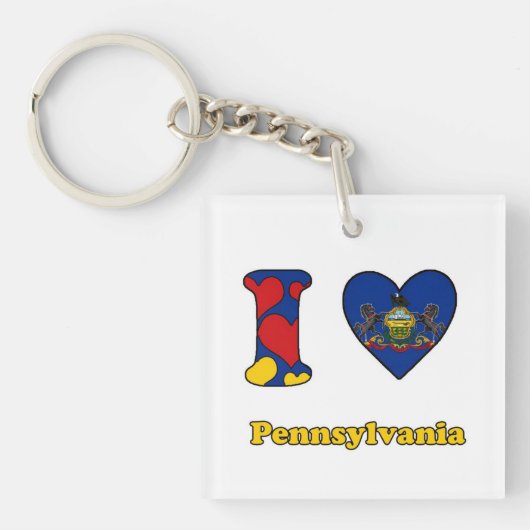 私はペンシルベニアが大好き キーホルダー (正面)