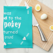 私はホキーポキータイポグラフィ引用文に中毒 キッチンタオル (四つ折り)