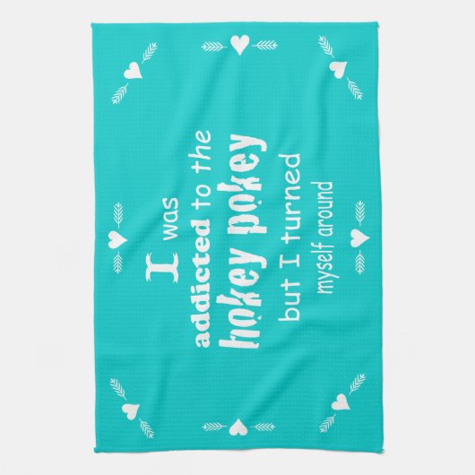 私はホキーポキータイポグラフィ引用文に中毒 キッチンタオル (縦)