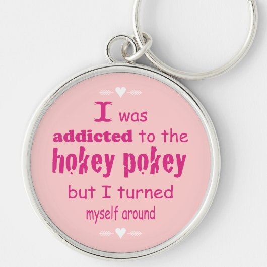 私はホキーポキータイポグラフィ引用文に中毒 キーホルダー (正面)
