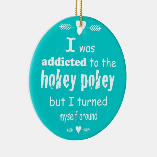私はホキーポキータイポグラフィ引用文に中毒 セラミックオーナメント (右)