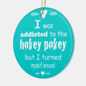 私はホキーポキータイポグラフィ引用文に中毒 セラミックオーナメント (左)
