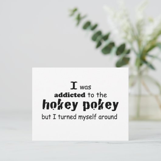 私はホキーポキータイポグラフィ引用文に中毒 ポストカード (スタンド正面)