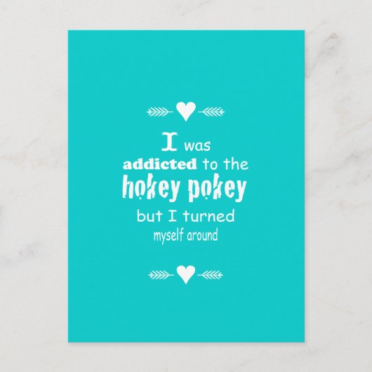 私はホキーポキータイポグラフィ引用文に中毒 ポストカード (正面)