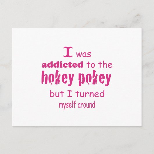 私はホキーポキータイポグラフィ引用文に中毒 ポストカード (正面)