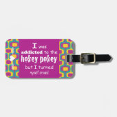 私はホキーポキータイポグラフィ引用文に中毒 ラゲッジタグ (正面横)