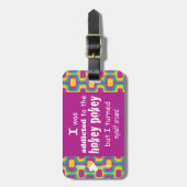 私はホキーポキータイポグラフィ引用文に中毒 ラゲッジタグ (正面縦)