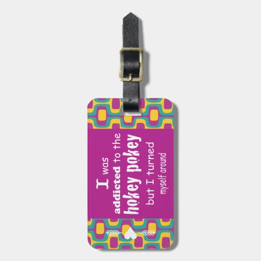 私はホキーポキータイポグラフィ引用文に中毒 ラゲッジタグ (正面縦)