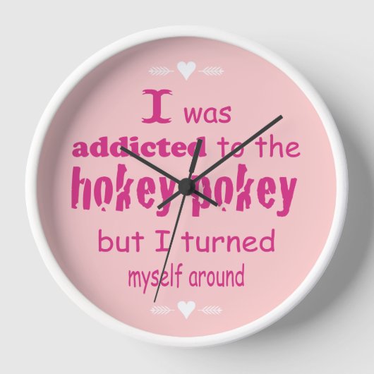 私はホキーポキータイポグラフィ引用文に中毒 壁時計 (正面)
