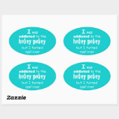 私はホキーポキータイポグラフィ引用文に中毒 楕円形シール (シート)