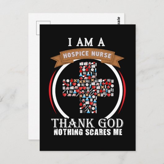 私はホスピス看護師です、神様に感謝して何も怖がりません ポストカード (正面/裏面)