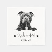 私はホッとパーソナライズされたした犬を飲む スタンダードカクテルナプキン (正面)