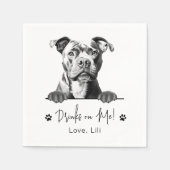 私はホッとパーソナライズされたした犬を飲む スタンダードカクテルナプキン (正面)