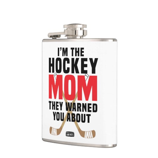 私はホッケーの母よ警告り赤について フラスク (左)