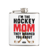 私はホッケーの母よ警告り赤について フラスク (正面)