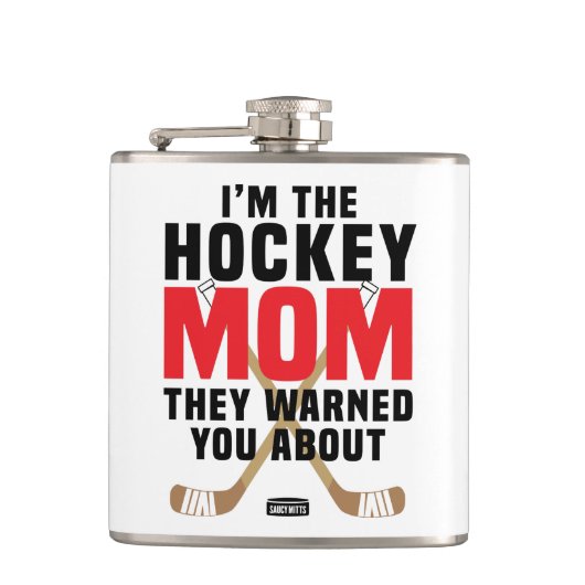 私はホッケーの母よ警告り赤について フラスク (正面)