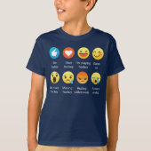 私はホッケーの社会的な顔文字(emoji) -白いフォントを愛します tシャツ (正面)