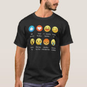 私はホッケーの社会的な顔文字(emoji) -白いフォントを愛します tシャツ (正面)