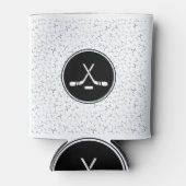 私はホッケーブラック&ホワイトトレンディースポーティがスタイリッシュ大好き 缶クーラー (正面)