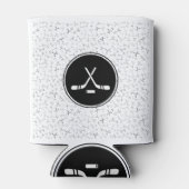 私はホッケーブラック&ホワイトトレンディースポーティがスタイリッシュ大好き 缶クーラー (裏面)