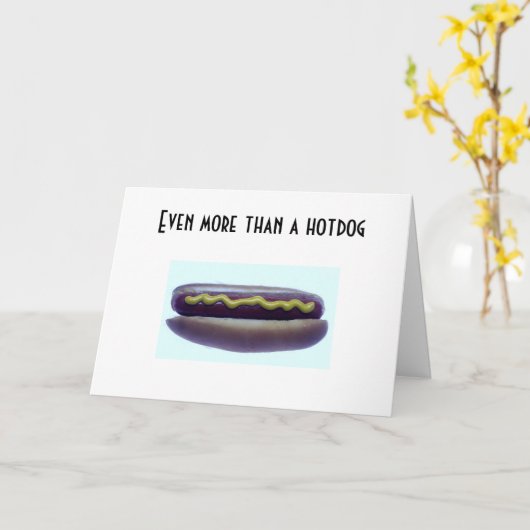 私はホットドッグよりもあなたを愛している カード (黄色い花)