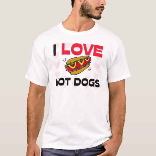 私はホットドッグを愛します Tシャツ (正面)