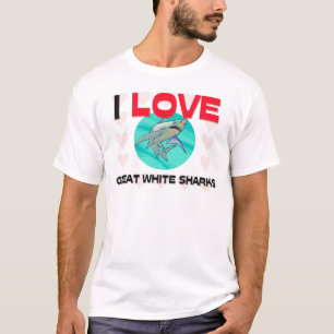私はホホジロザメを愛します Tシャツ