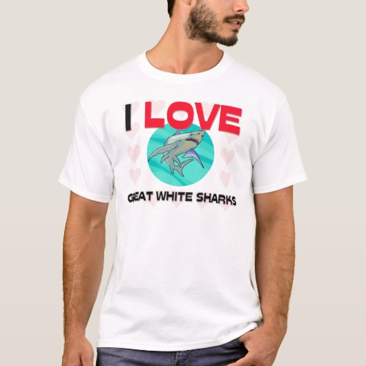 私はホホジロザメを愛します Tシャツ (正面)